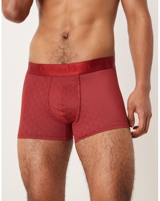 Calvin Klein Red Brushed Micro Trunks for men