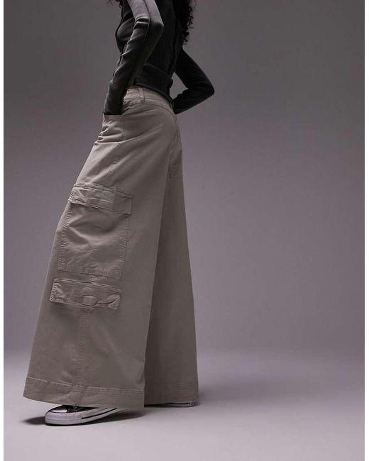 TOPSHOP Black Super Oversized Skate Cargo Trouser