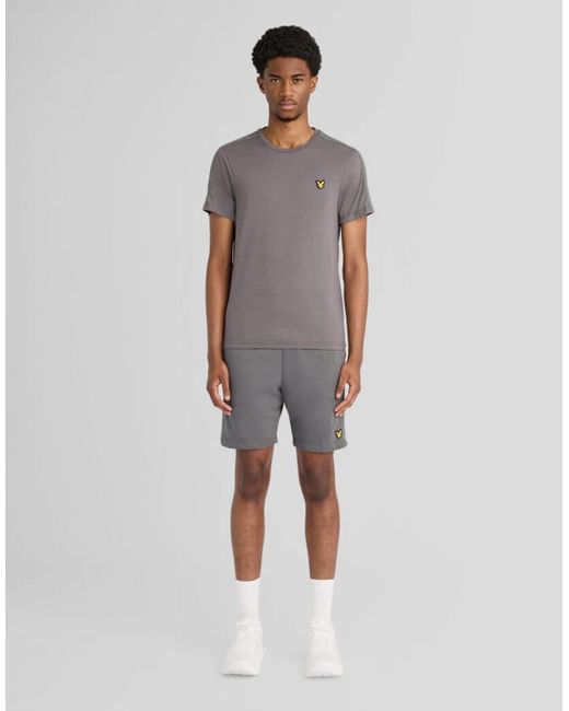 Lyle & Scott Gray Mid Bottoms Jacquard Tape Shorts for men