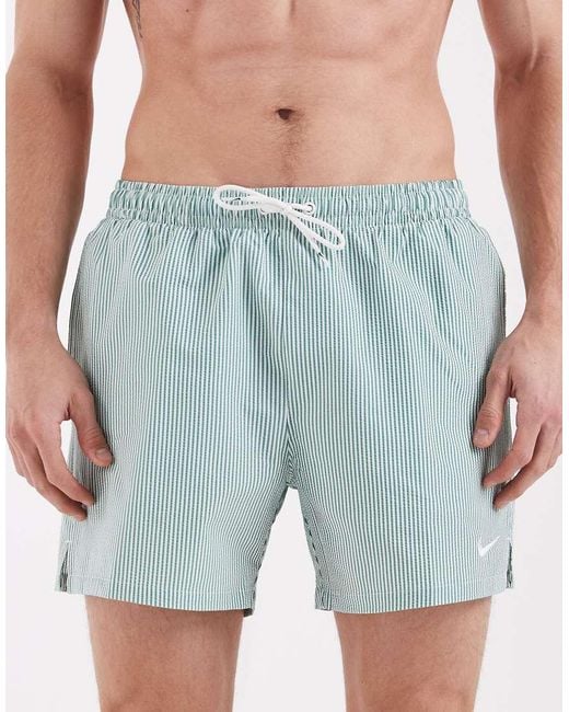 Nike Blue Nike 5 Inch Volley Seersucker Swim Shorts for men