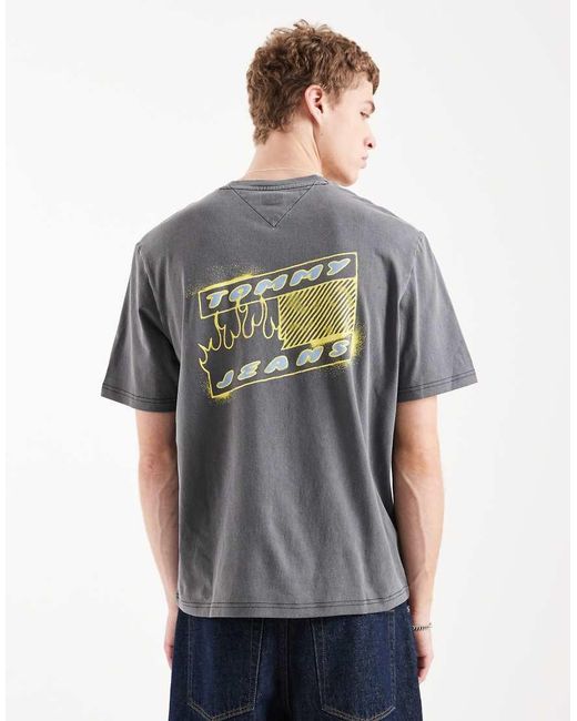 Tommy Hilfiger Gray 90S Bubble Flag Logo T-Shirt for men