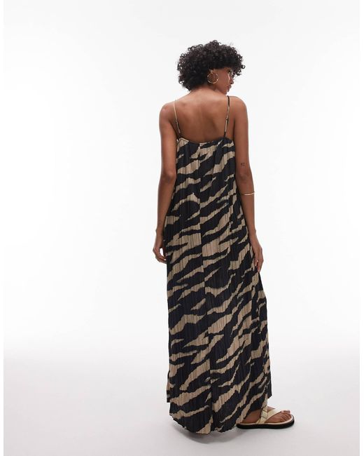 TOPSHOP White Trapeeze Crinkle Maxi Dress