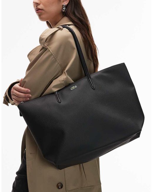 Lacoste Black Shopper Tote Bag