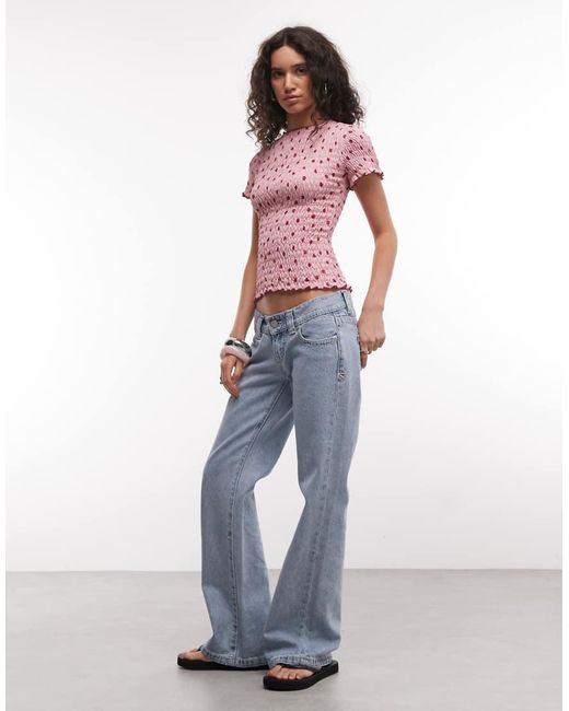 Daisy Street Shirred Short Sleeve Top