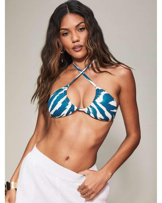 KBX Blue Knickerbox Swim Essentials Non-Wired Triangle Bikini Top