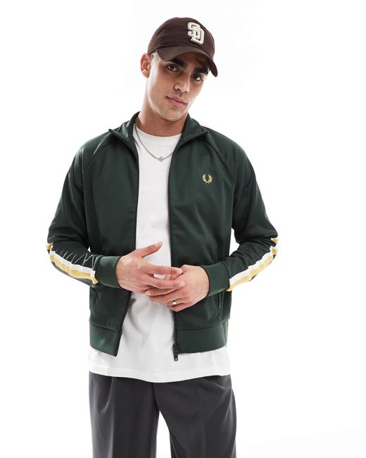 Fred Perry Black Two Colour Taped Track Jacket for men