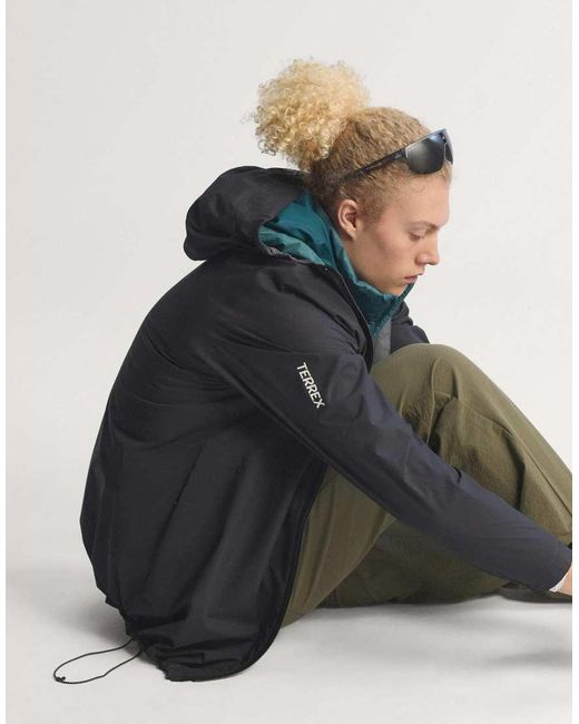 Adidas Originals Blue Terrex Multi 2.5 Layer Climaproof Rain Jacket for men