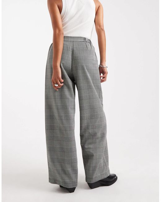 ASOS Gray Asos Design Petite Tailored Relaxed Straight Leg Trousers