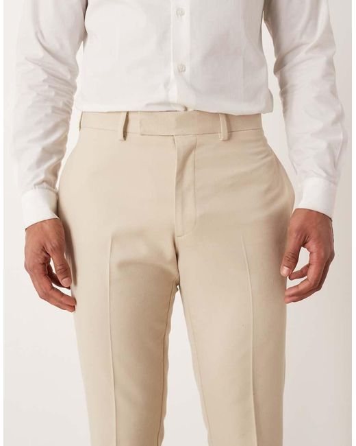 ASOS Natural Slim Suit Pants for men