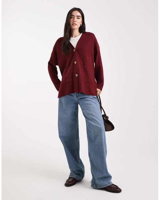 ONLY Red Oversized Cardigan