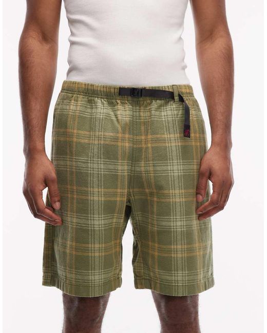Gramicci Gray Hemp Plaid Relaxed Fit G-Short for men