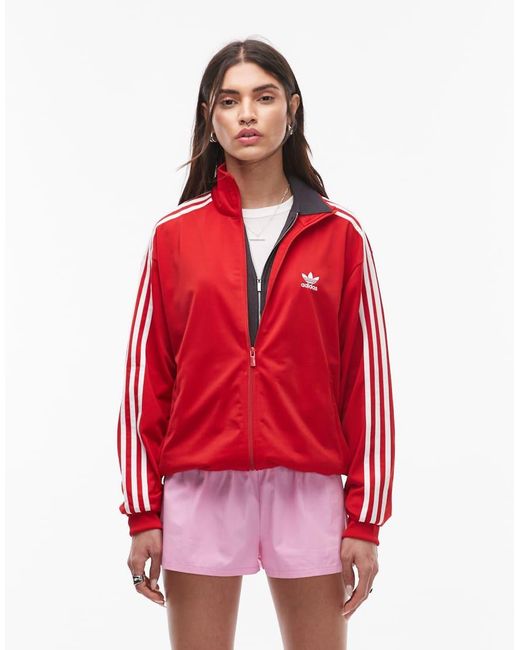 Chaqueta De Chándal Roja Firebird De Adidas Originals de color Red