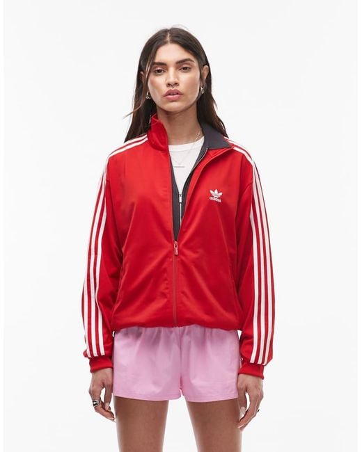 Adidas Originals Red Adicolor Classics Sst Track Jacket