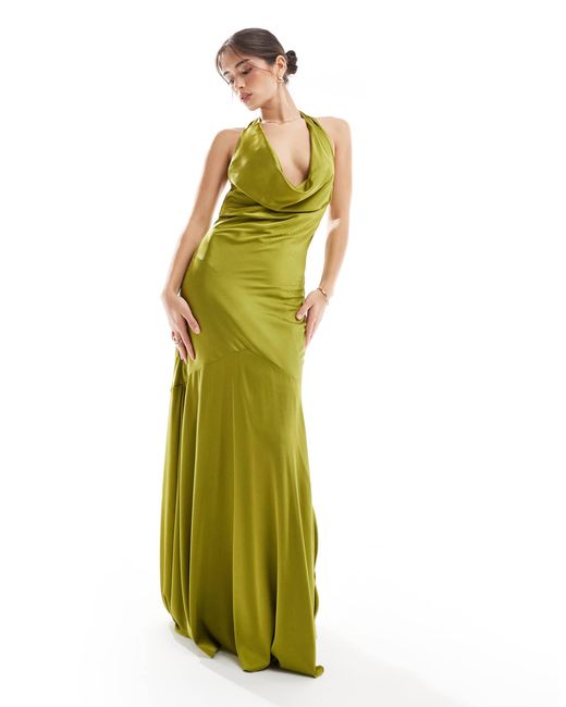 TFNC London Green – bridesmaid – brautjungfern-maxikleid aus satin