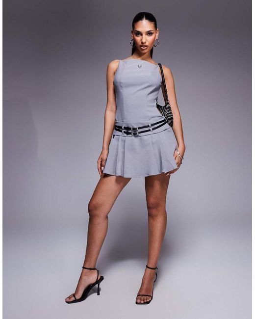 Oh Polly Purple Pleated Backless Mini Dress