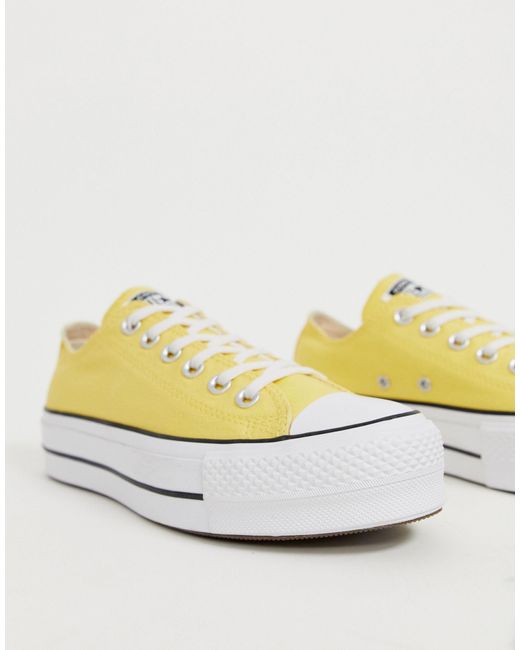Converse Canvas Chuck Taylor All Star Lo Yellow Platform Trainers | Lyst  Canada
