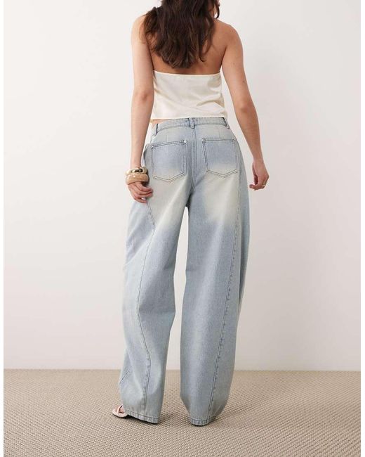 Missy Empire Gray Cotton Barrel Leg Jeans