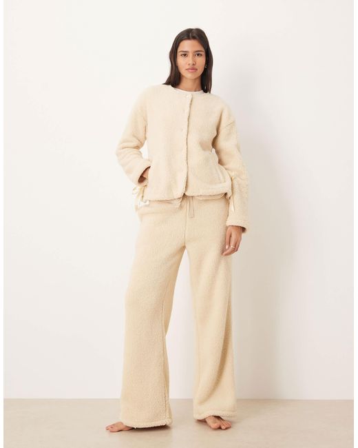 ASOS Natural Lounge Cuddle Fleece Jacket