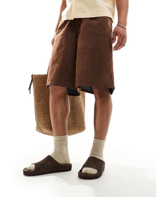 Sandales styles claquettes en daim duveteux ASOS pour homme en coloris Brown