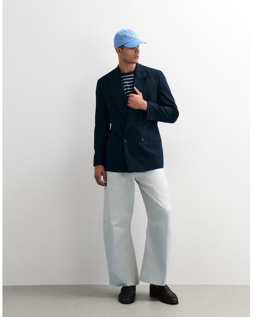 ASOS White Smart 100% Cotton Barrel Leg Trousers for men