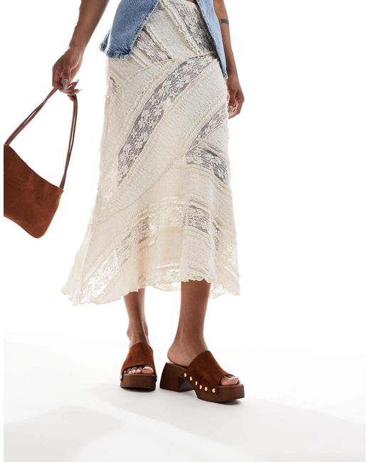 Schuh Brown – exklusiv – via – clog-sandalen aus veloursleder