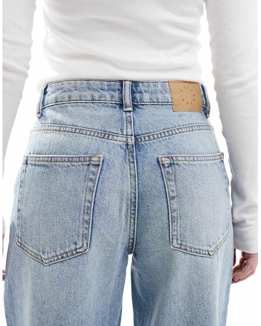 Pull&Bear Jeans Met Hoge Taille En Wijde Pijpen in het Blue