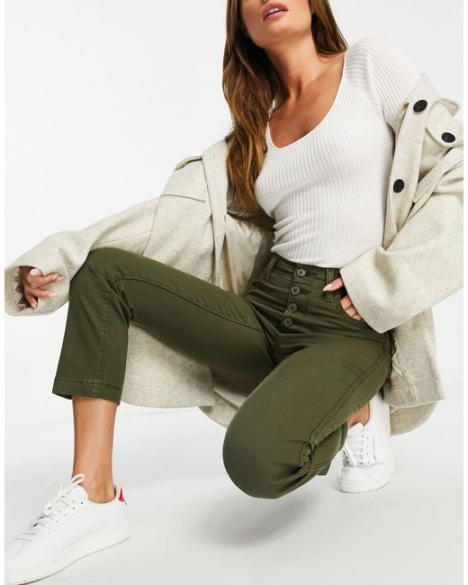 724 - jeans multitasche corti dritti a vita alta di Levi's in Verde | Lyst