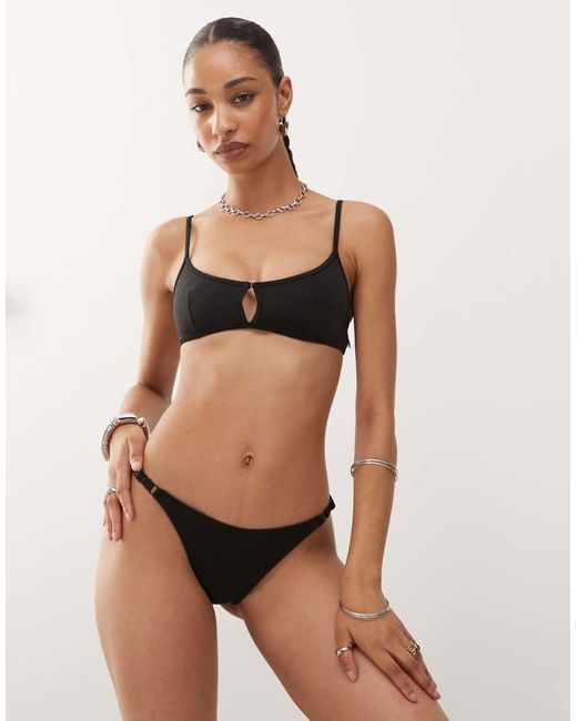 Weekday Black Side Detail Bikini Bottom