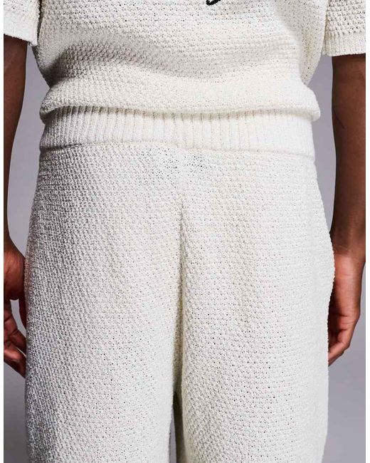 Good For Nothing White Knitted Shorts for men