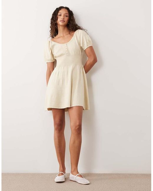 Miss Selfridge Natural Knit Fit And Flare Mini Dress