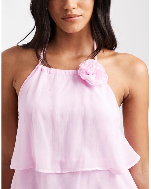 Pieces Pink – gestuftes minikleid