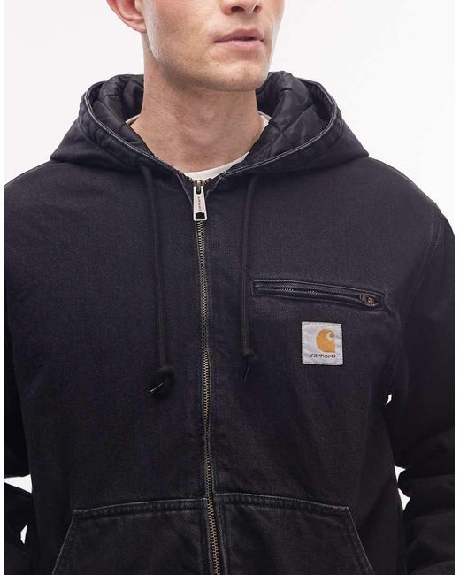 Carhartt Blue Cleveland Oversized Hooded Denim Jacket for men