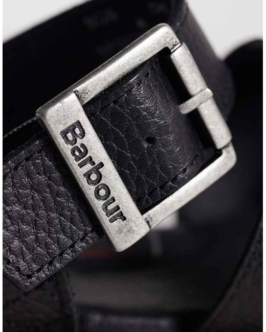 Barbour Black Gabby Leather Chunky Strap Sandals
