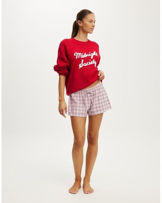 Cotton On Red Cloud Soft Flannel Short