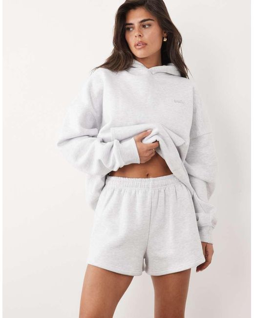 Kaiia White Cotton Rich Hardware Logo Sweat Shorts Co-Ord