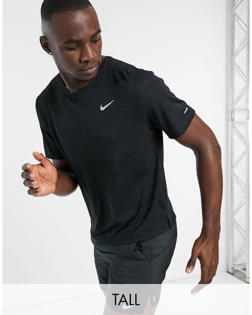 Nike Black Tall Miler T-shirt for men