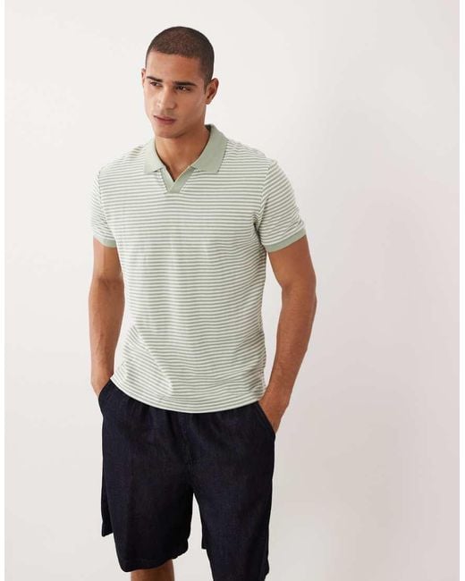 Threadbare Gray Short Sleeve Knitted Polo Top for men