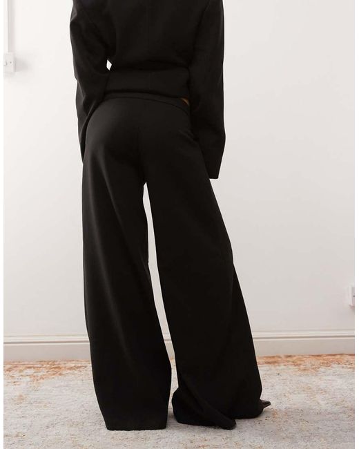 Weekday Black Premium Co-Ord Flared Tailored Trousers With Front Pleats