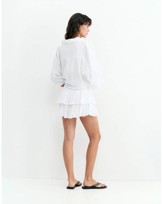 Pull&Bear White Skort With Ruffles