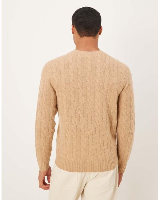 Polo Ralph Lauren Natural Icon Logo Rich Wool Cable Knit Jumper for men