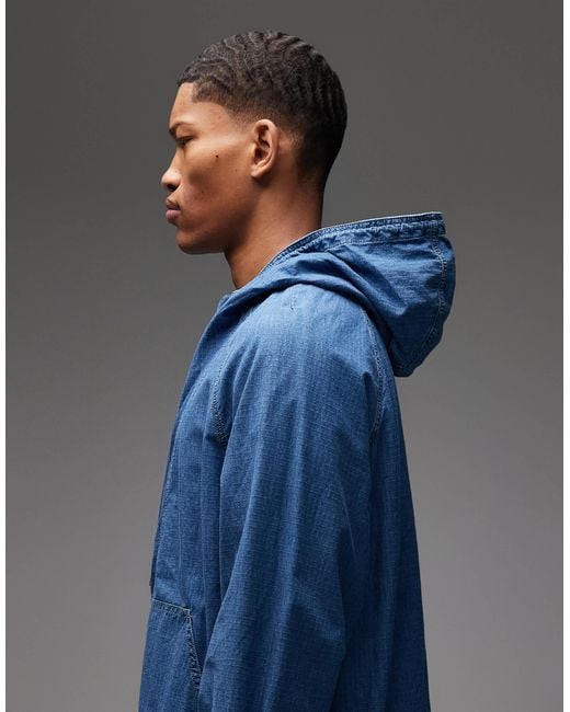 Tommy Hilfiger Blue Ripstop Zip Through Jacket for men