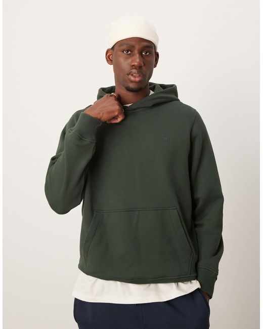 Sweat à capuche épais avec logo texturé - foncé Abercrombie & Fitch pour homme en coloris Green