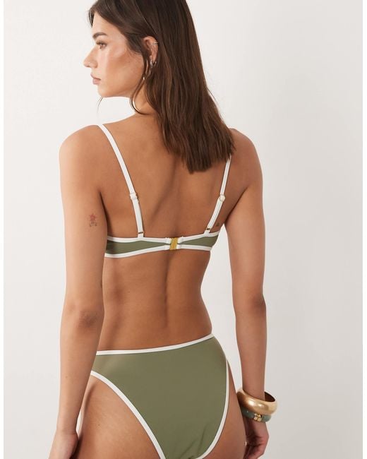 4th & Reckless Black Underwire Contrast Binding Bikini Top