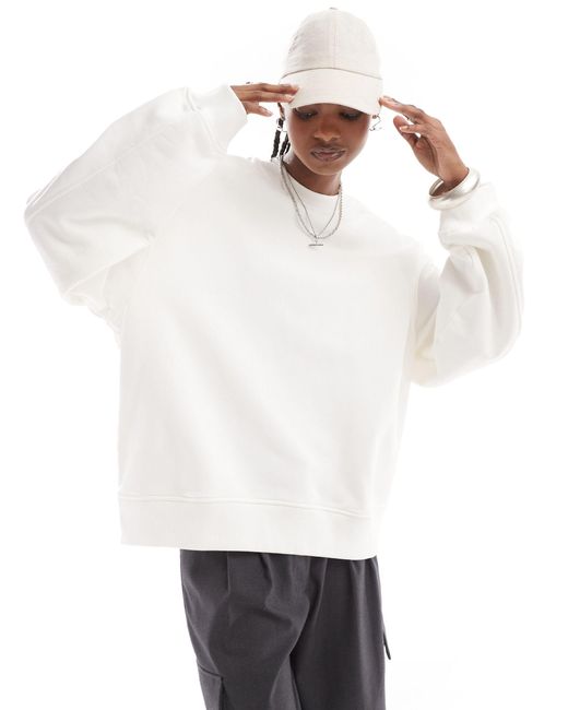 Weekday White Paula Oversized Boxy Fit Sweatshirt