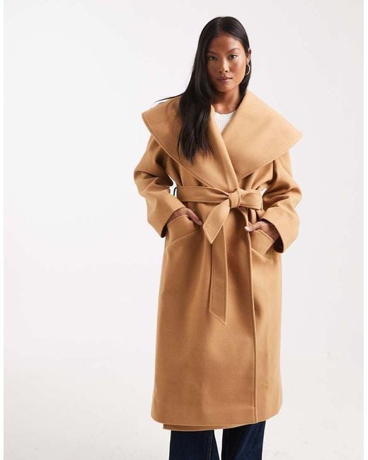 Miss Selfridge Brown Formal Wrap Coat