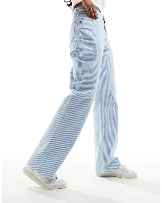 Curve love - jeans comodi anni '90 blu e bianchi a righe di Abercrombie & Fitch in Blue