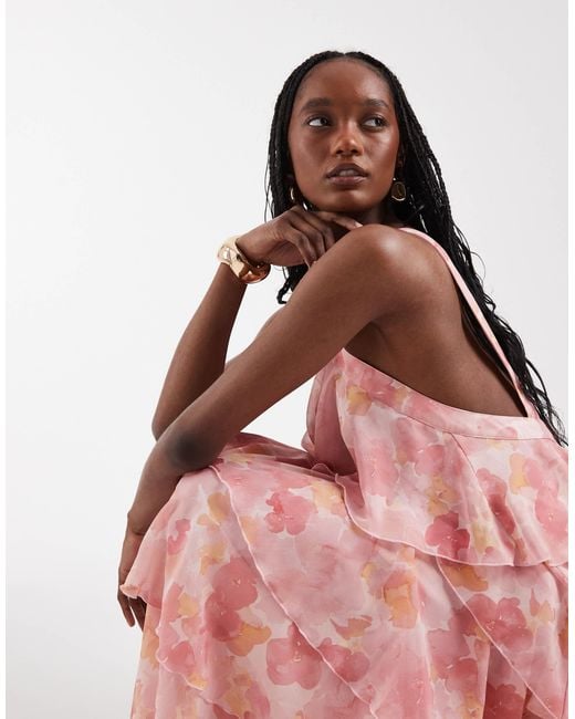 felicia ruffle maxi dress vero moda Vero moda Vmfelicia Sl Ruffle Maxi Dress Bridesmaid dresses Pink