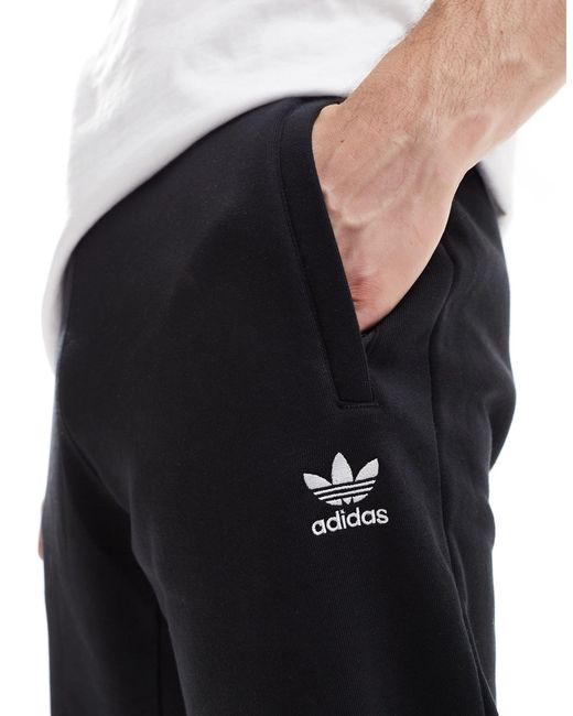 Adidas Originals Black Trefoil Essentials Joggers for men