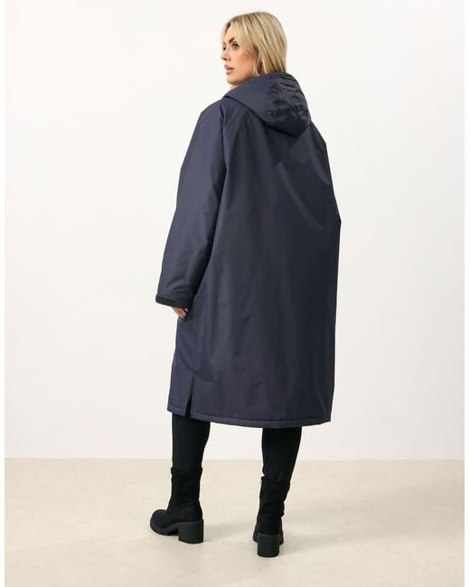 Yours Clothing Blue Waterproof Fleece Lined Robe