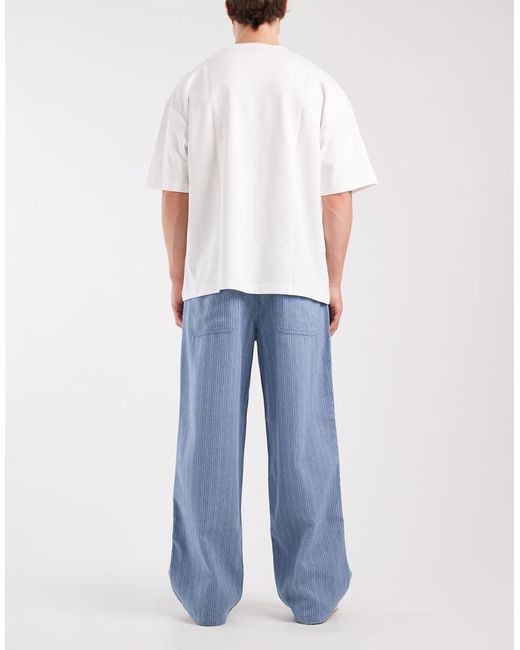 ASOS Blue baggy Pull On Pants for men